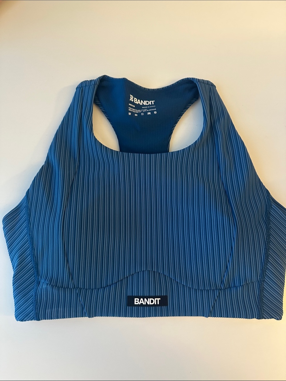 Blue Striped Bandit Sports Bra